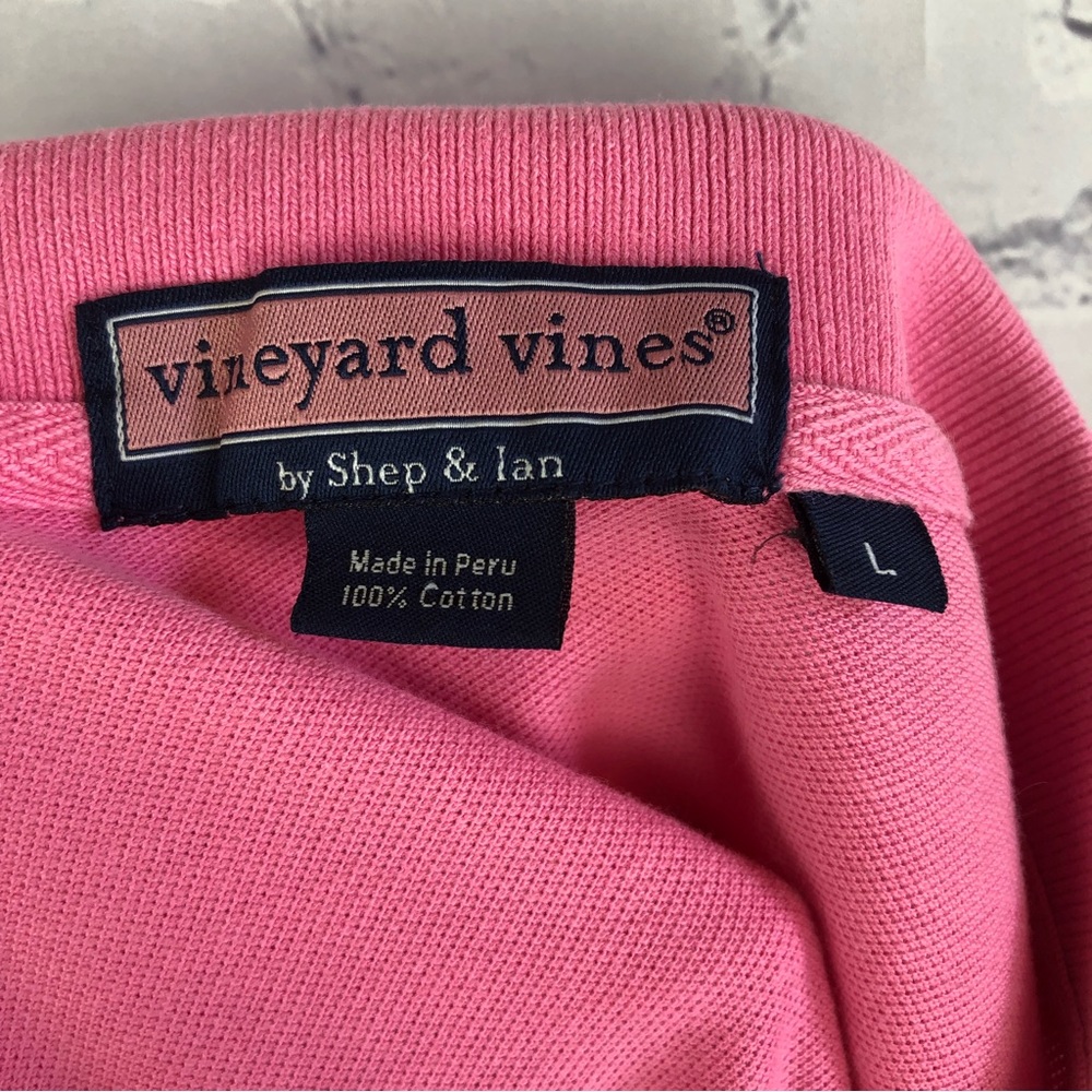 Vineyard Vines Classic Pique Polo short sleeve shirt cotton hot pink size large - Picture 6 of 7